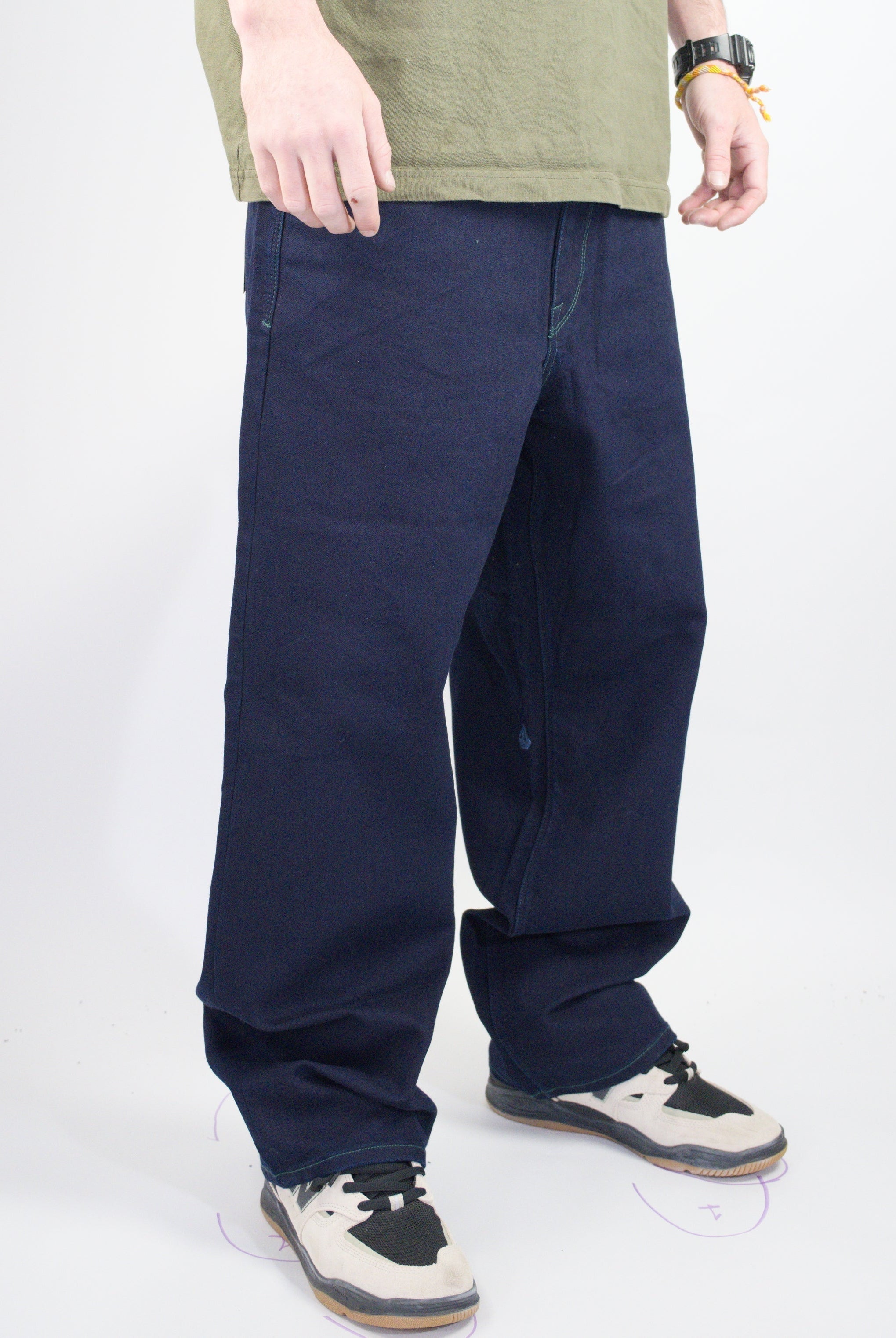 Volcom - billow denim jeans - wide cut - indigo blue navy blue casual