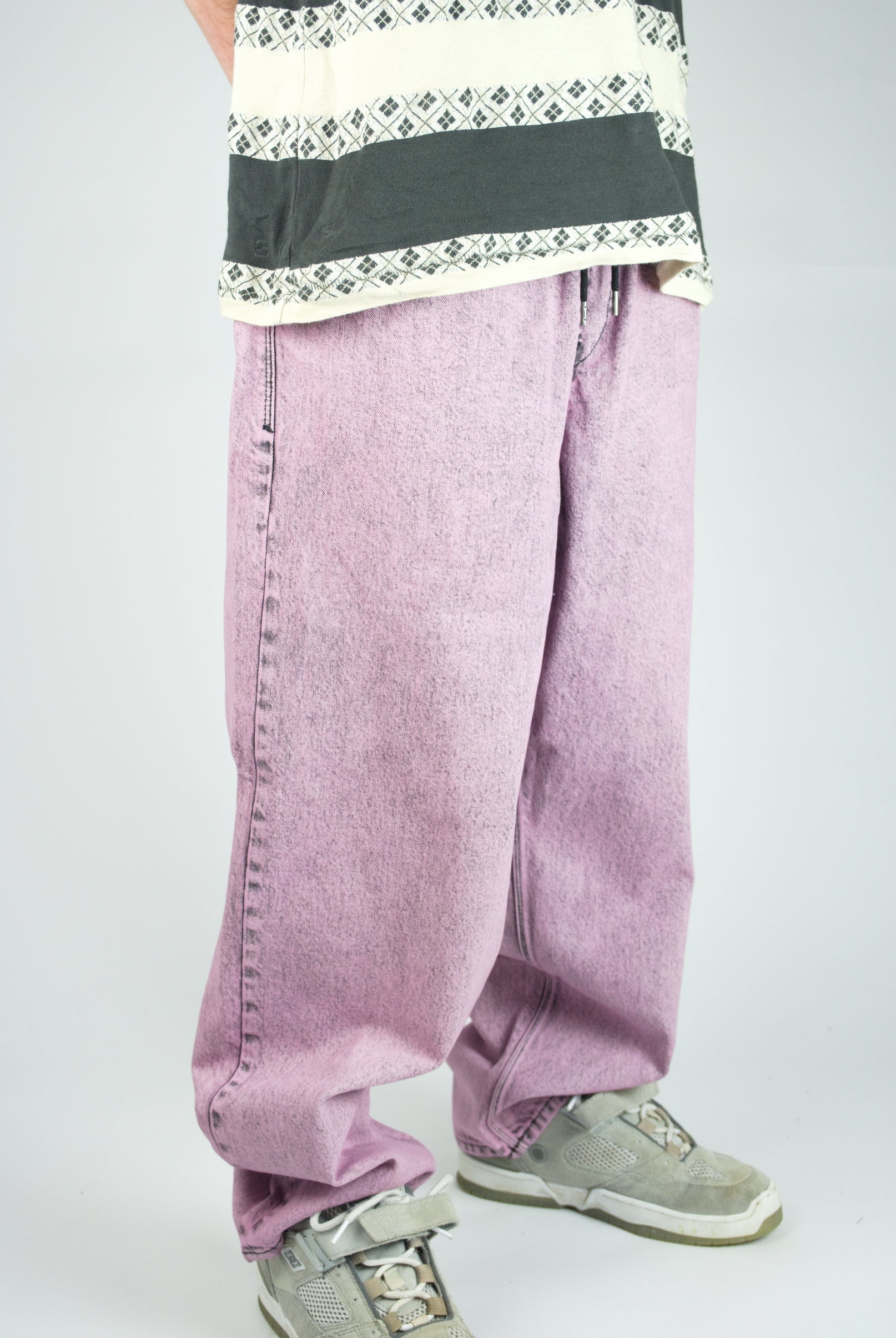 Volcom - freazy loose fit denim - elasticated wasteband drawstring jeans - steel purple