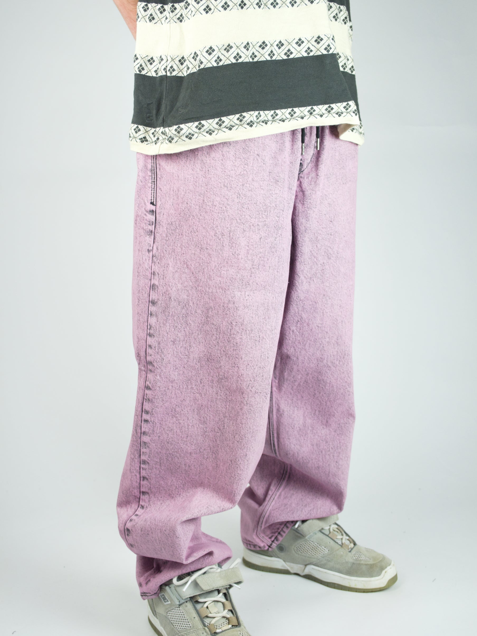 Volcom - freazy loose fit denim - elasticated wasteband drawstring jeans - steel purple