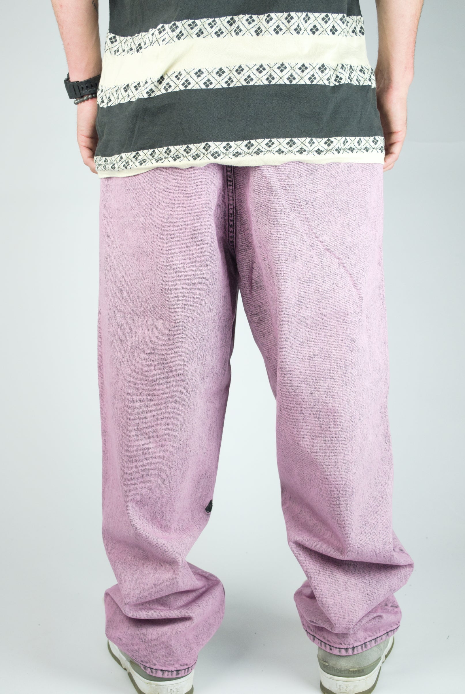 Volcom - freazy loose fit denim - elasticated wasteband drawstring jeans - steel purple