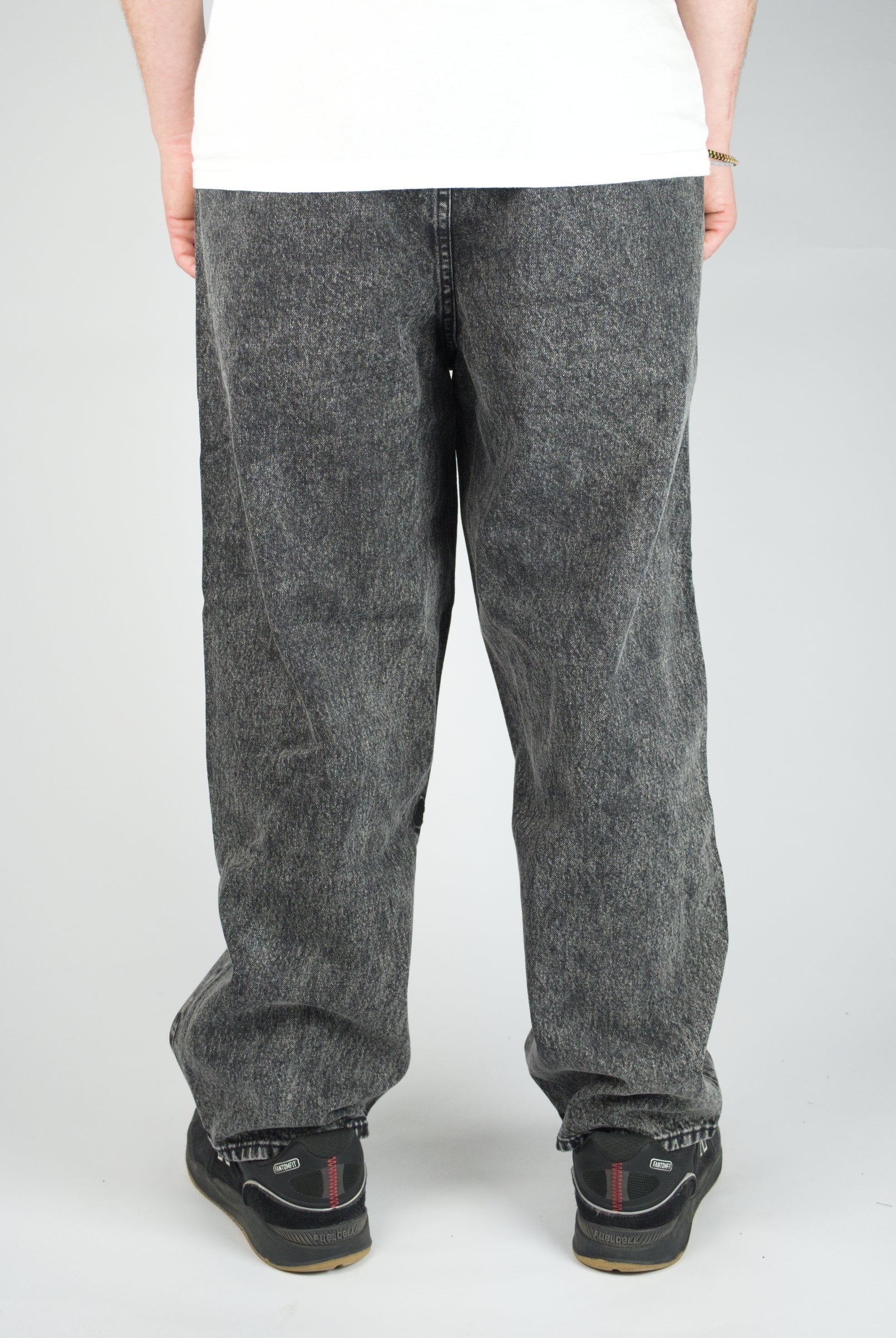 Volcom freazy loose fit denim elasticated wasteband drawstring jeans light acid black