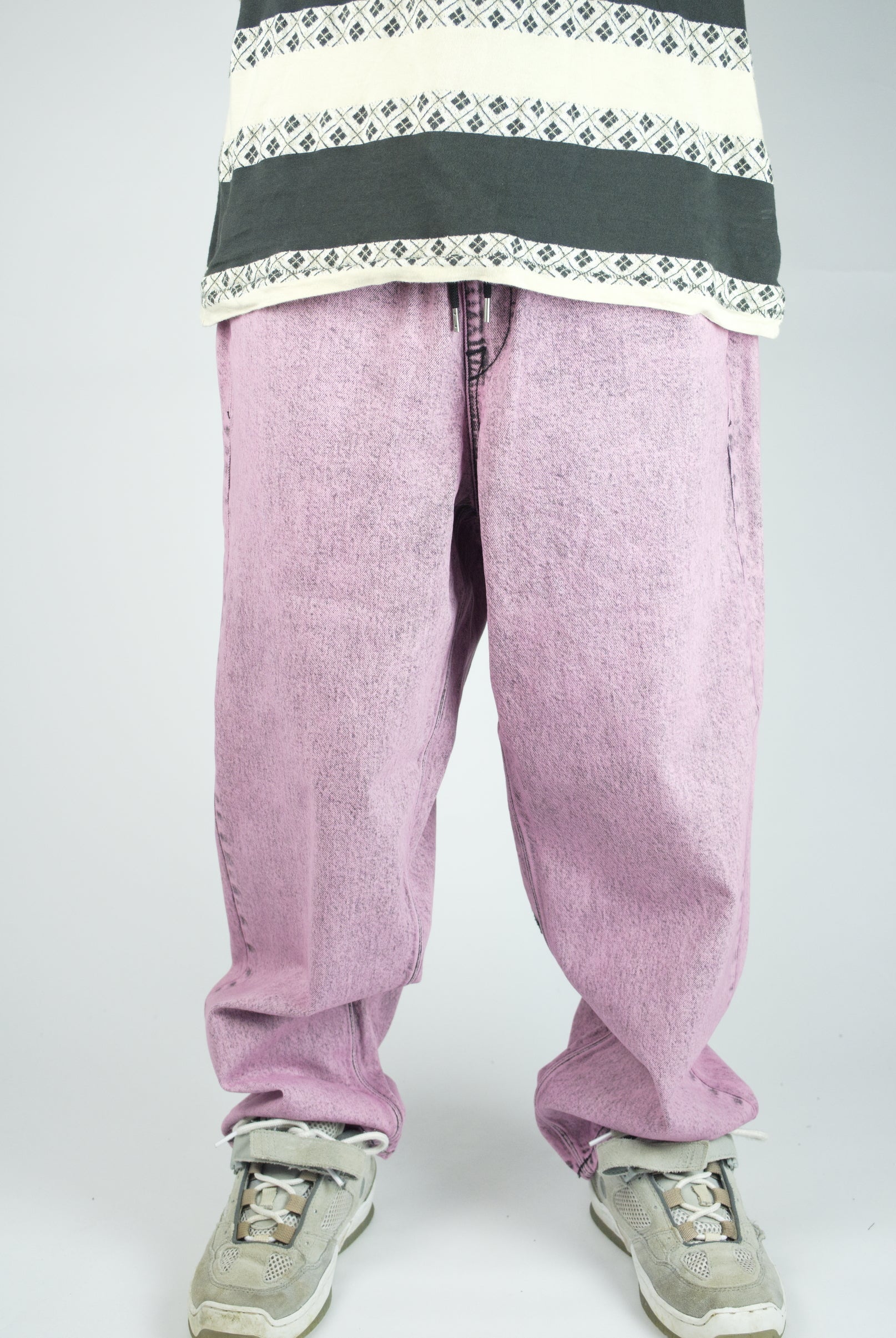 Volcom - freazy loose fit denim - elasticated wasteband drawstring jeans - steel purple