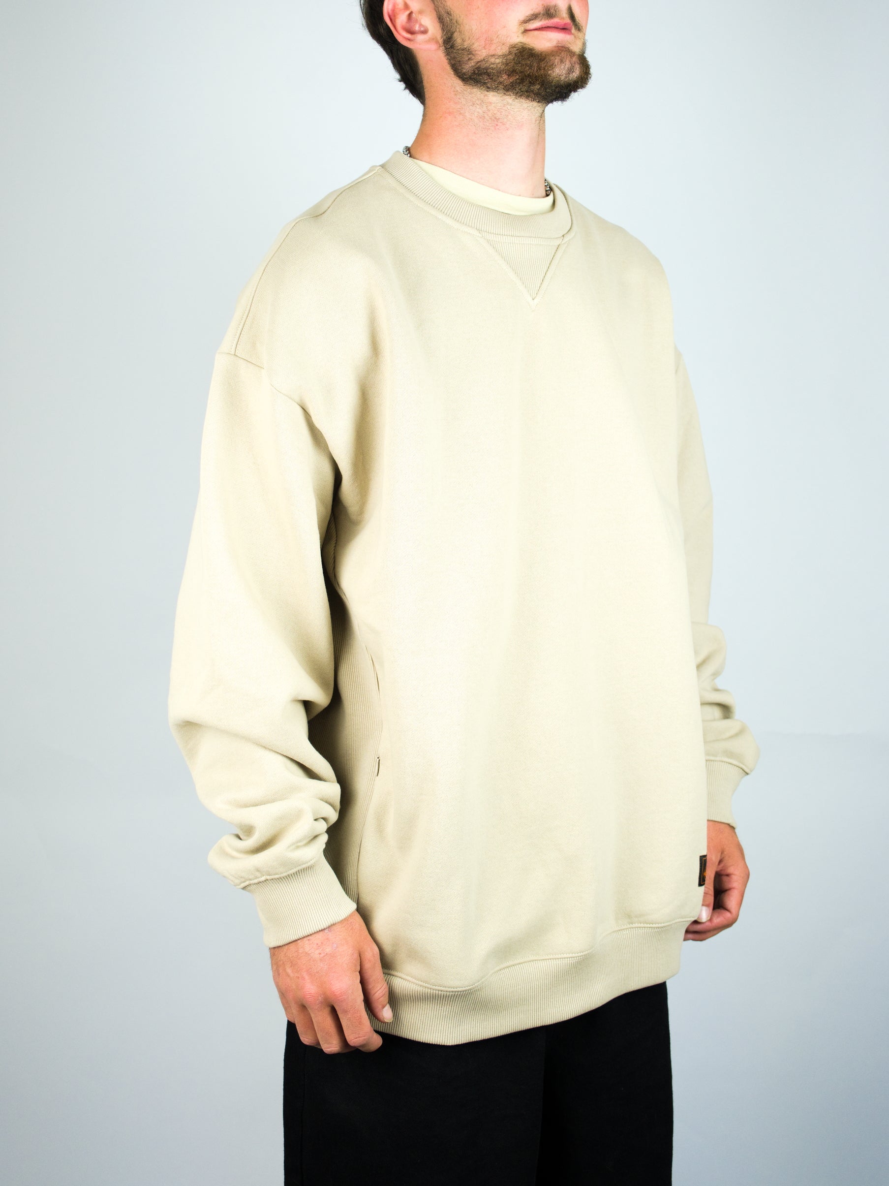 Volcom - operators sweat - pull over crew neck jumper - light khaki