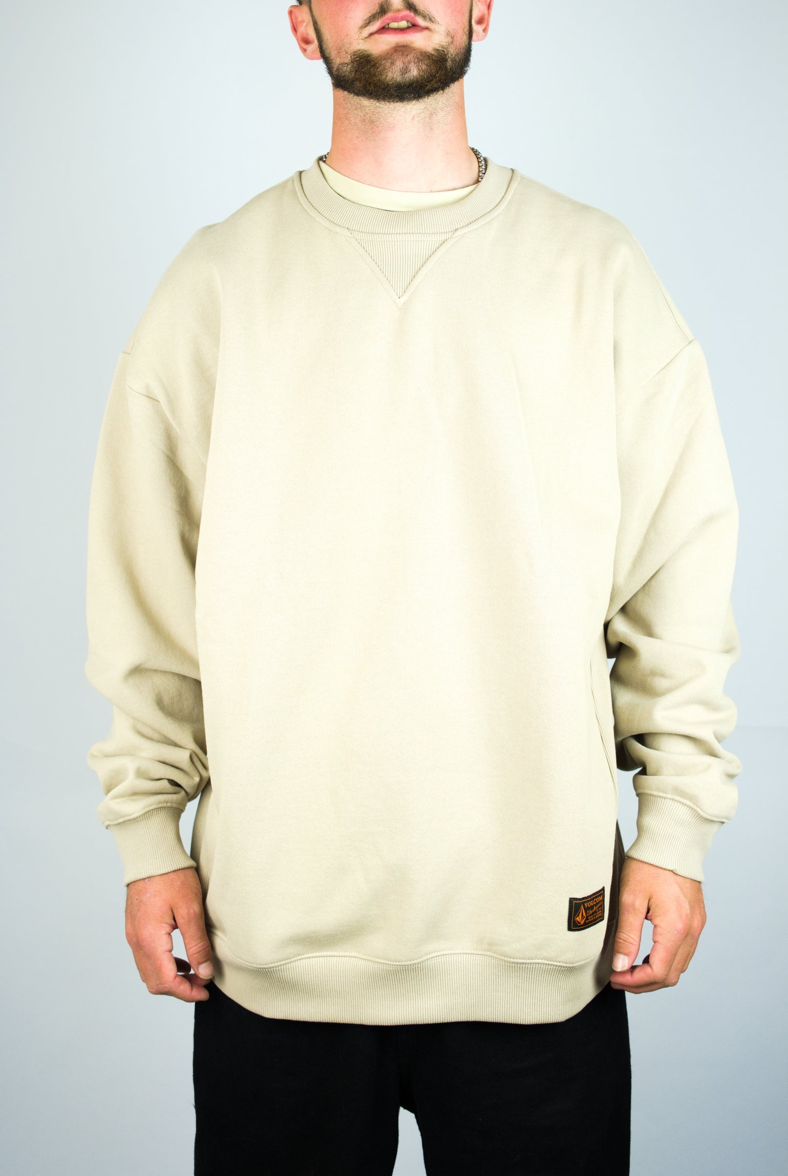 Volcom - operators sweat - pull over crew neck jumper - light khaki