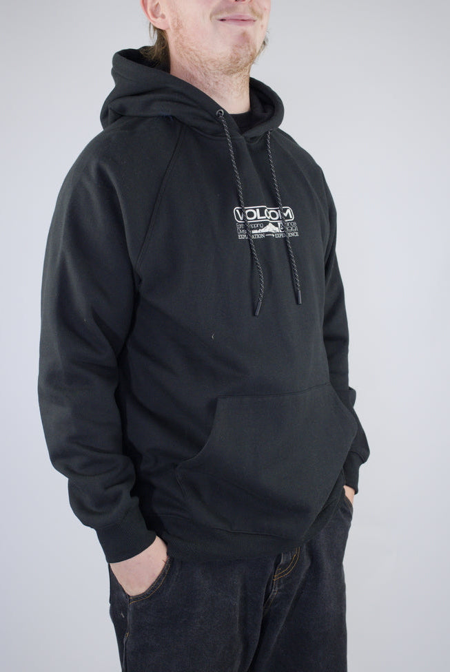 Xl volcom – “out there” pull over hoodie black last one only black hooded sweatshirt