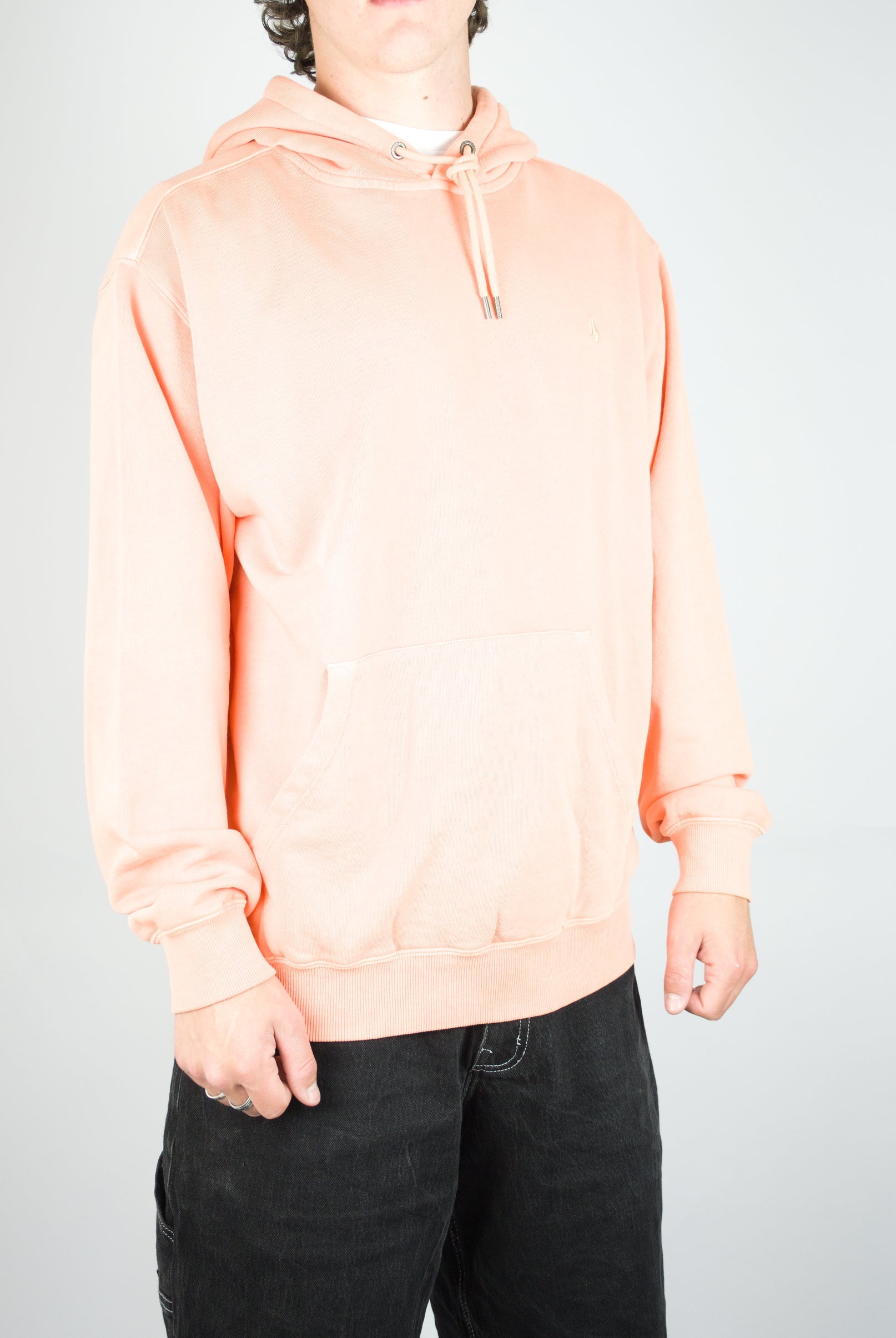 Volcom - single stone hoodie - brushed terry cloth - pale peach
