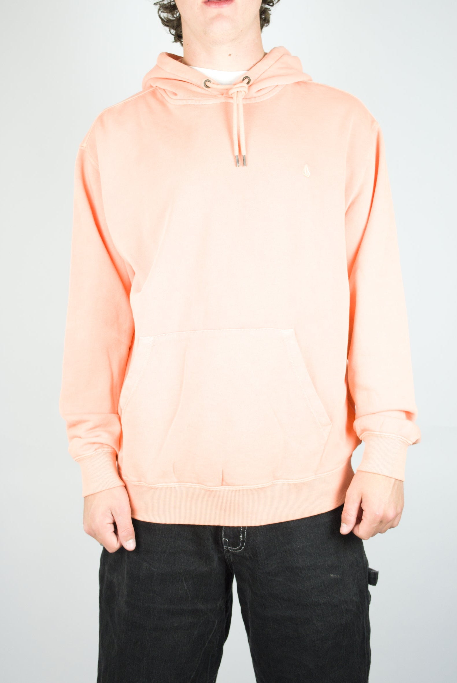 Volcom - single stone hoodie - brushed terry cloth - pale peach