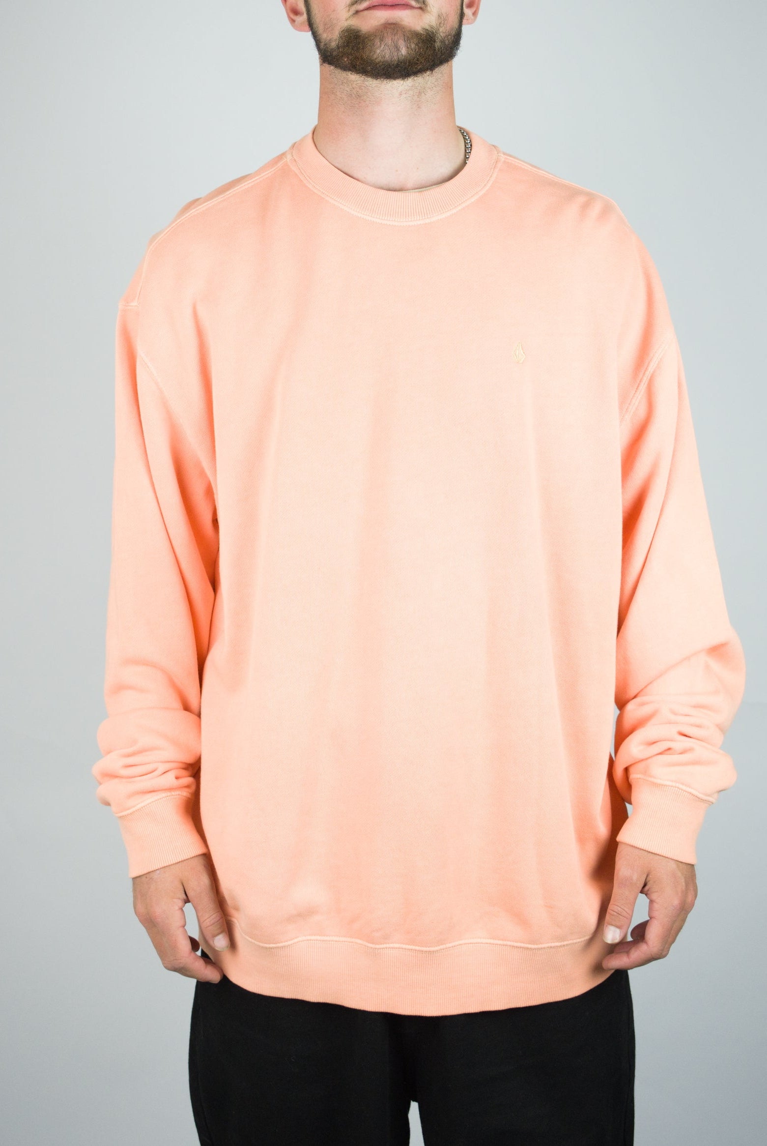 Volcom - single stone sweatshirt - brushed terry cloth - pale peach