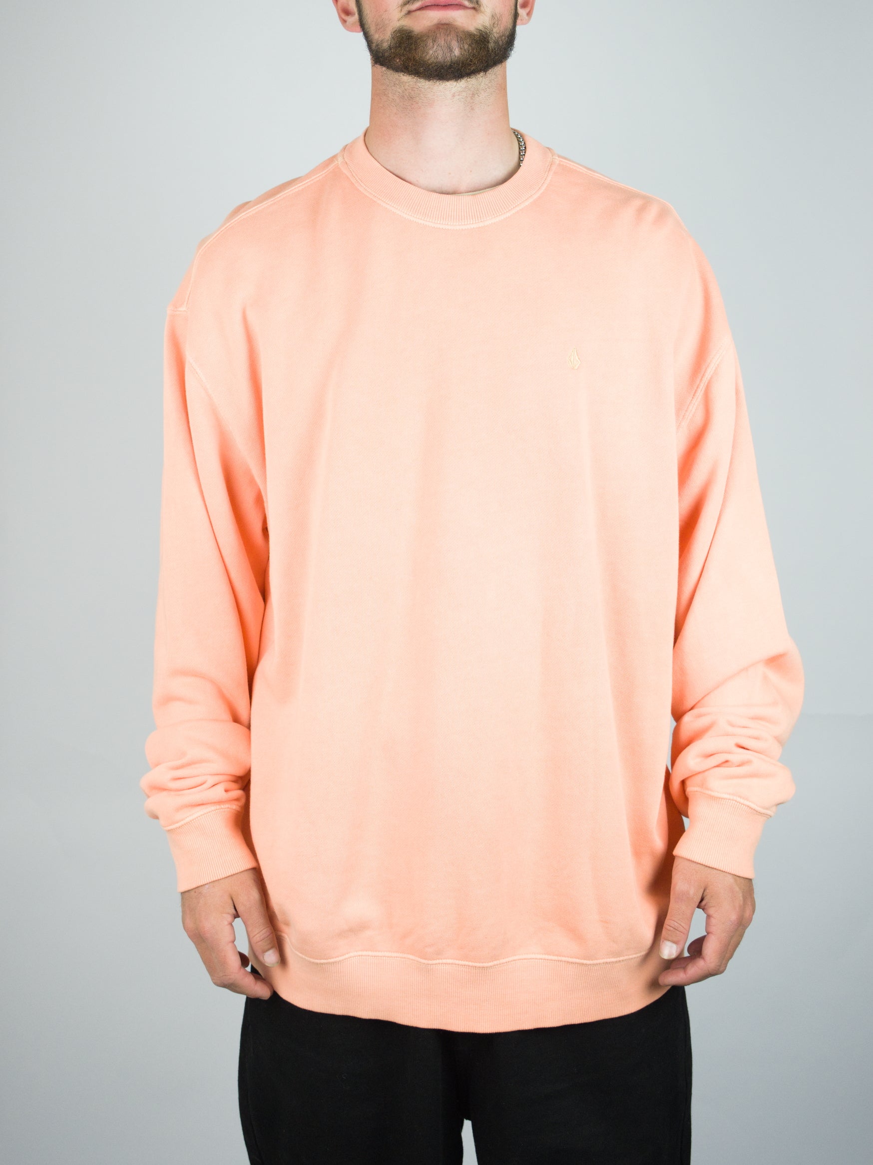 Volcom - single stone sweatshirt - brushed terry cloth - pale peach