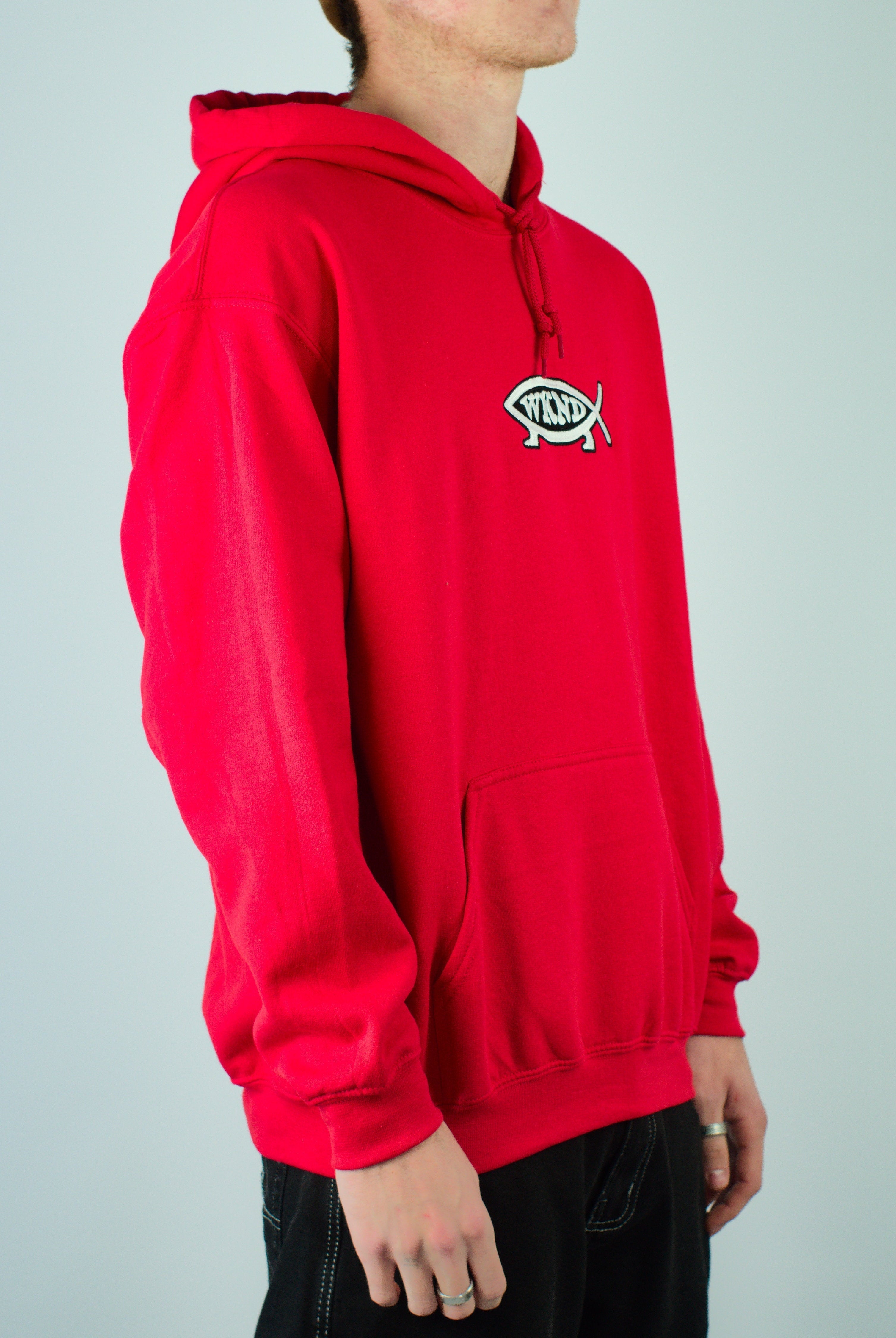 Wknd - evo fish hoodie - red bright red hoodie