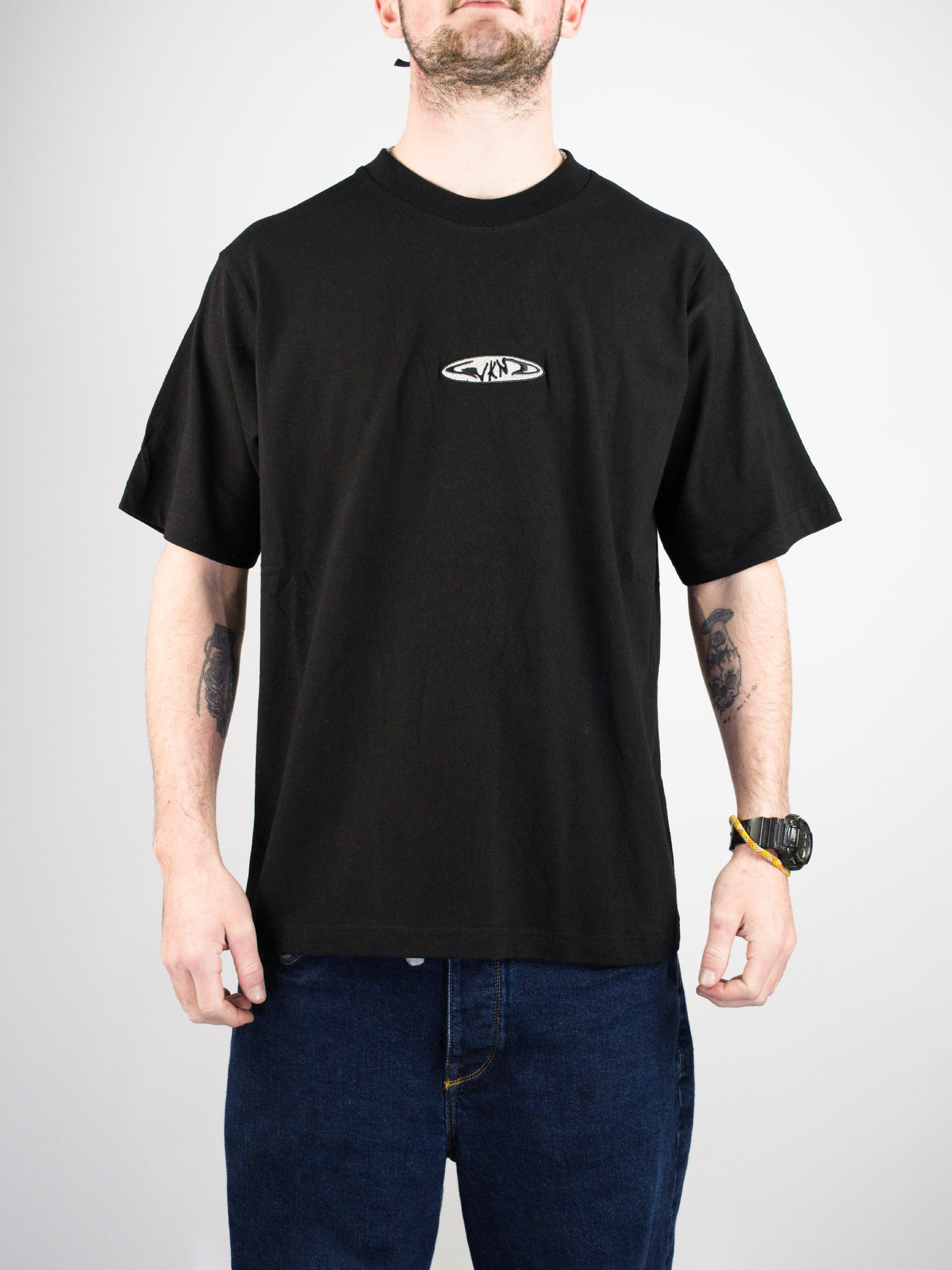 Xl wknd - fishbone emblem tee shirt - black - xl last black t-shirt oval