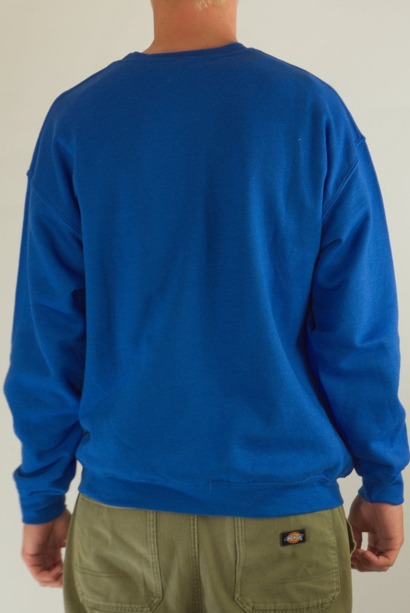 M wknd outline crew sweatshirt royal blue medium last blue long sleeved crewneck
