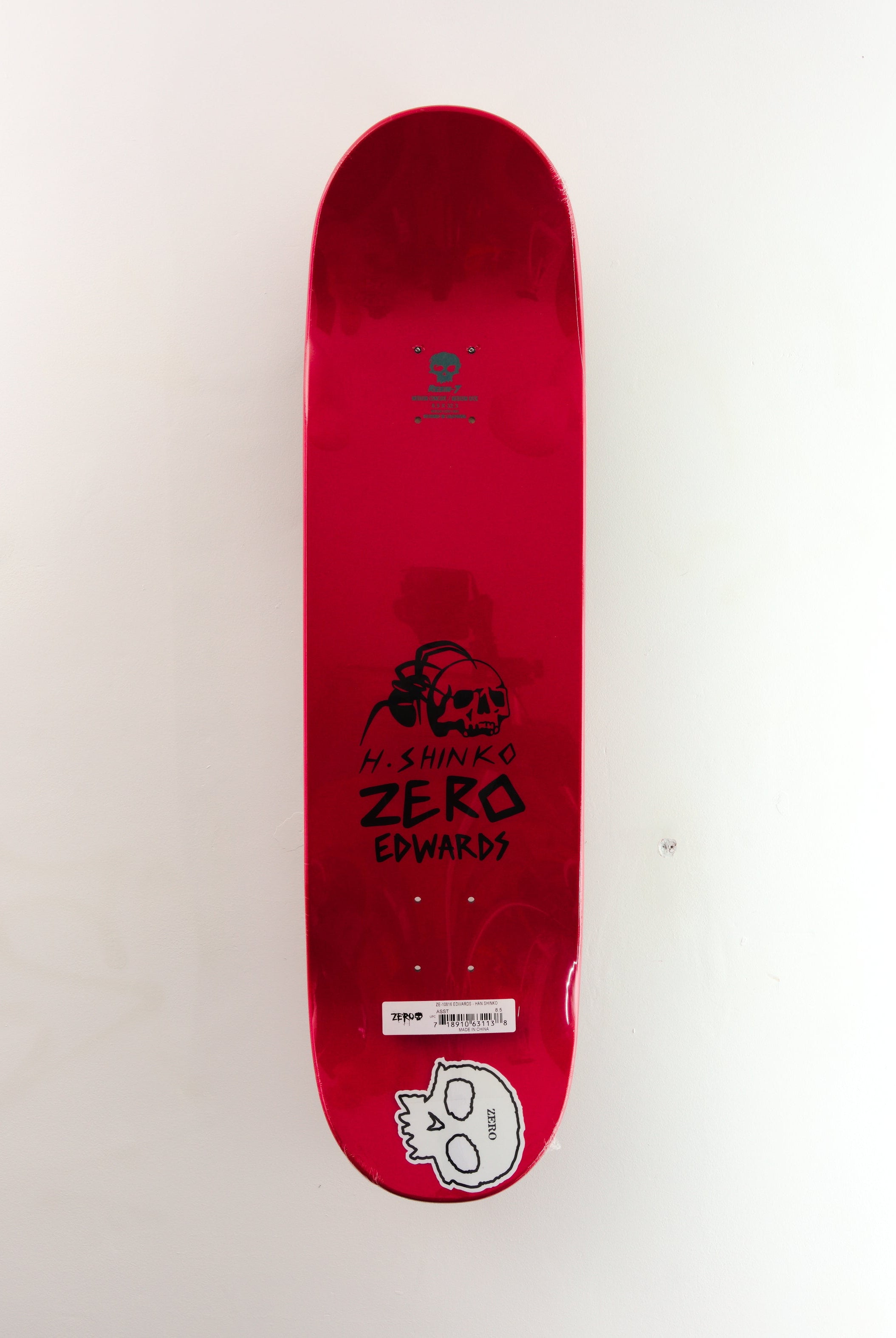 Zero skateboards x han shinko skateboard deck forest edwards pro 8.5.0’’ red