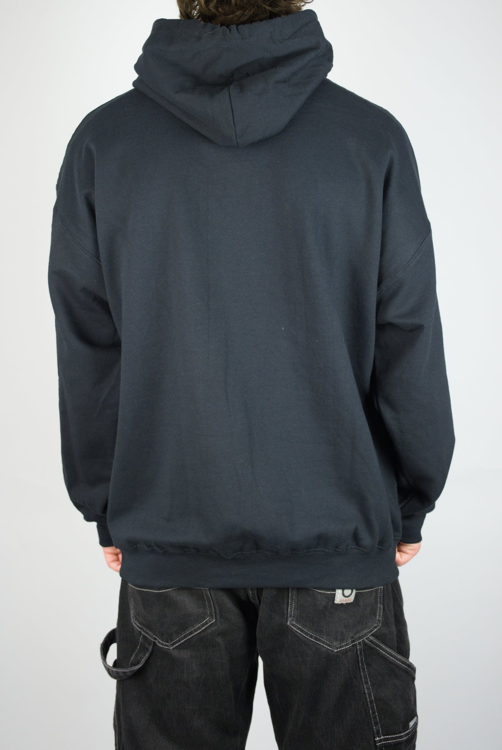 Zero - skull pull over hoodie - black / white