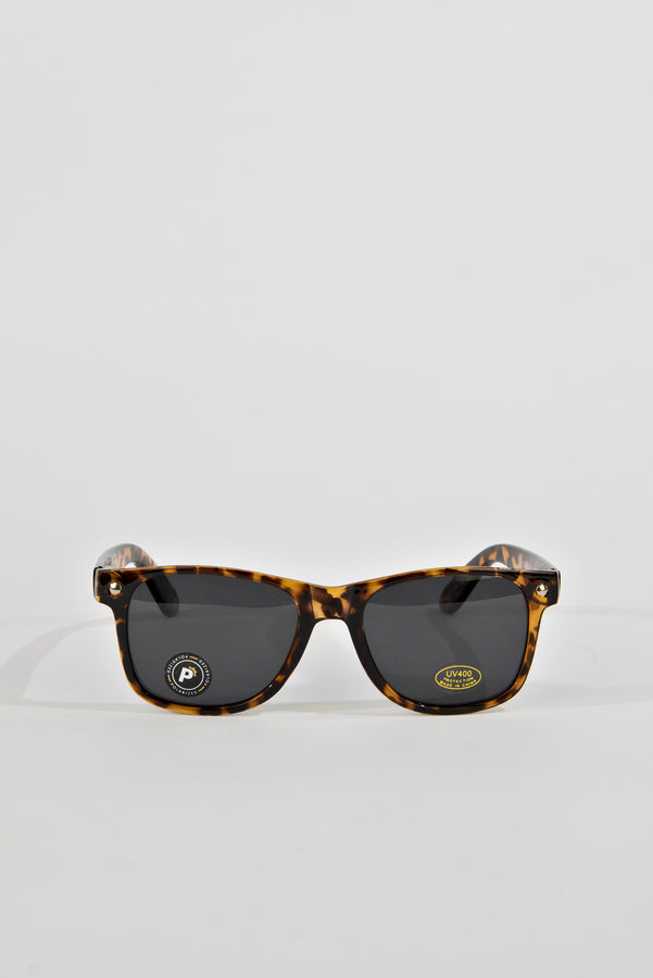 Polarized tortoise shell sunglasses featuring a stylish tortoise shell design by Glassy - Leonard