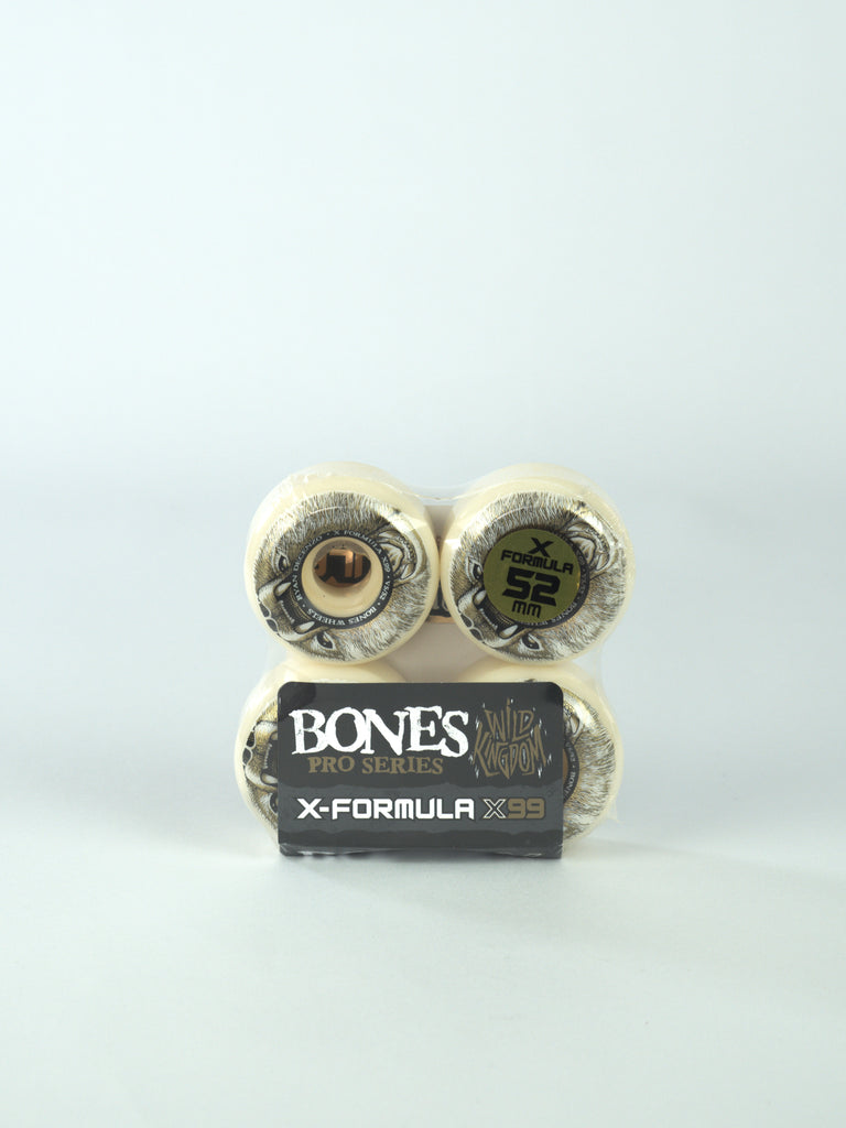 BONES X-FORMULA skateboard wheels featuring distinctive eye-like design for Ryan Decenzo pro