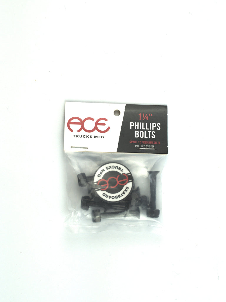 Ace 1/14’’ phillips skateboard bolts - pack of 8 grind supply company uk