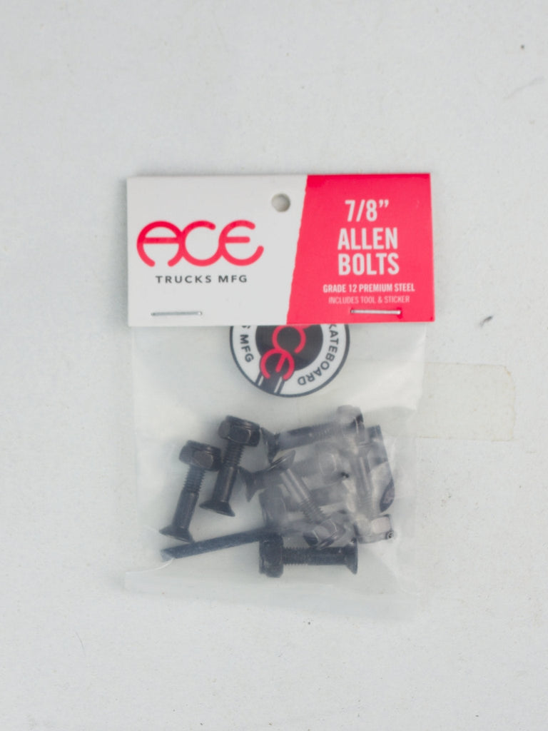 Ace - 7/8’’ Allen Skateboard Bolts, Pack Of 8 From Ace Trucks Mfg, Ideal Grind Supply