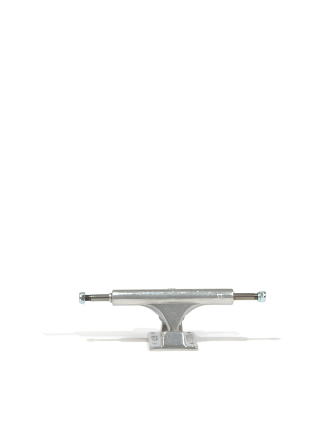 Silver-colored metal Skateboard truck from Ace Trucks Classic’s Raw Finish, size 8.75-9.25