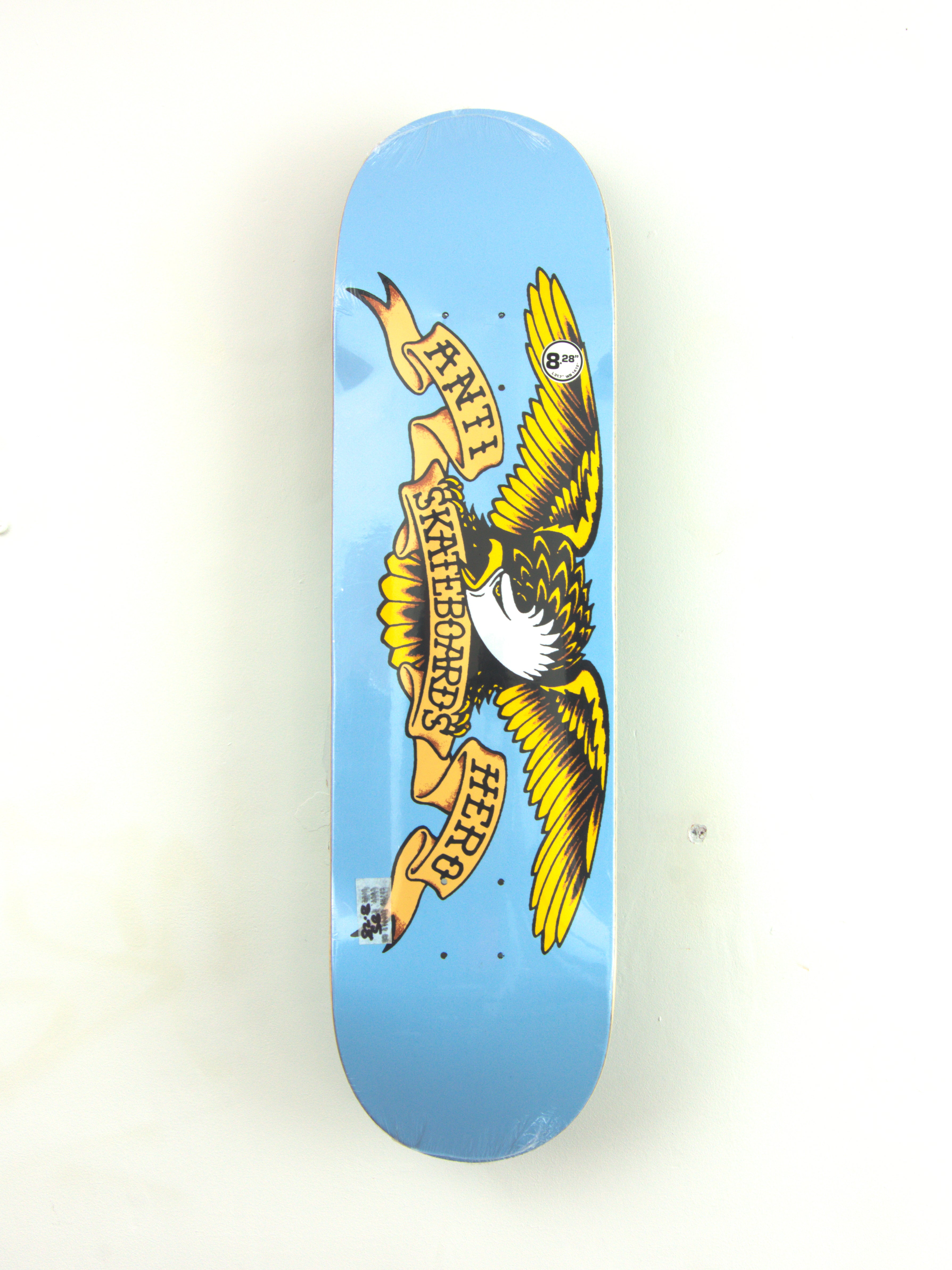 Anti hero - ’classic eagle’ team skateboard deck - 8.28 x 31.65 light blue
