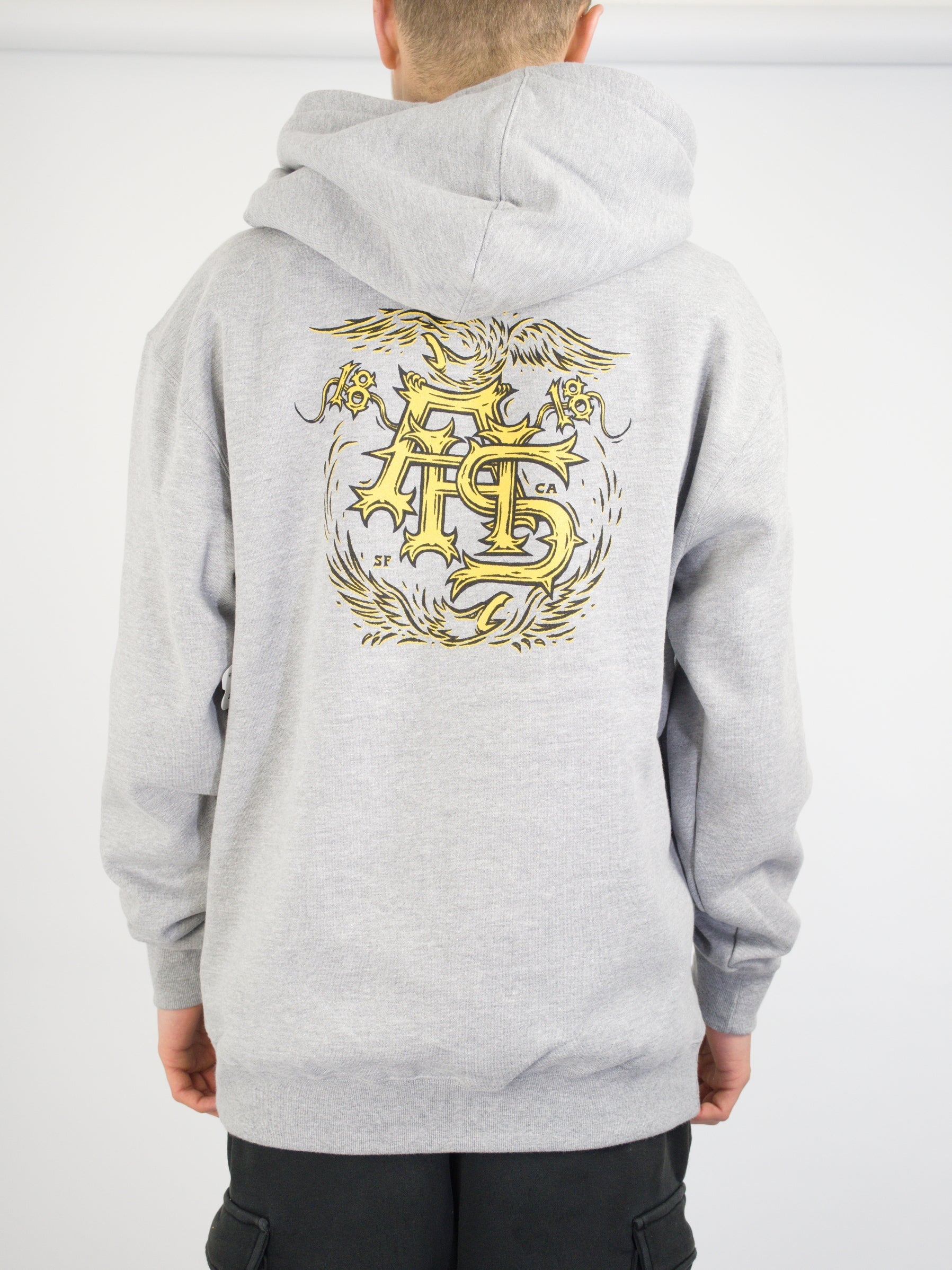 Anti hero - customs hoodie - heather grey