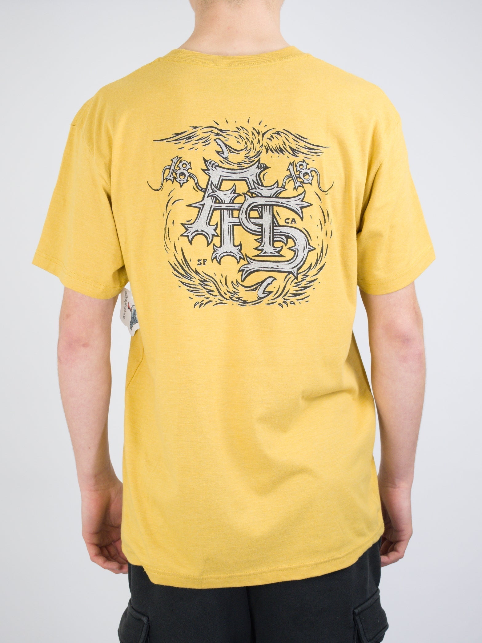 Anti hero - customs tee - heather yellow