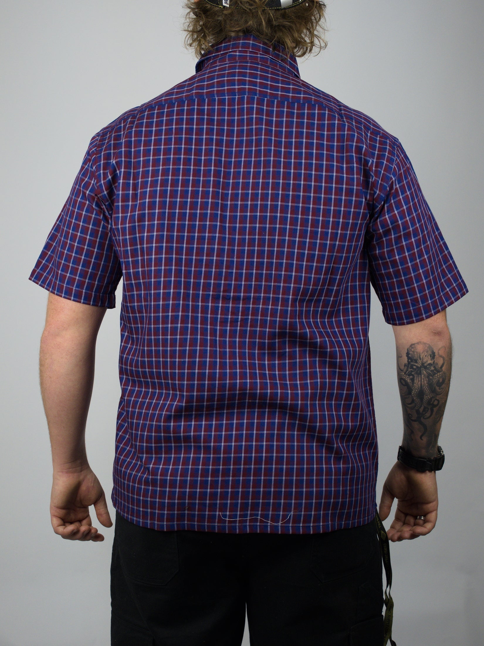 Bag lady - red plaid shirt