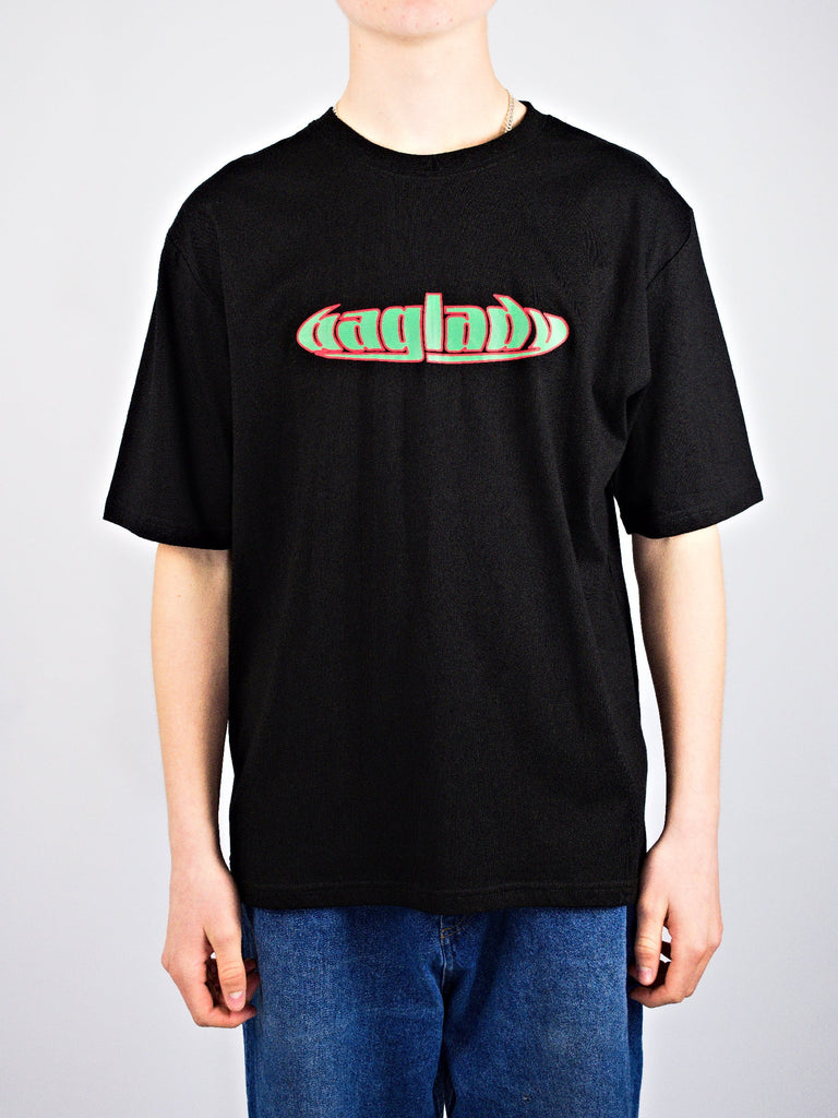 Bag lady supplies - warp t shirt - black red green