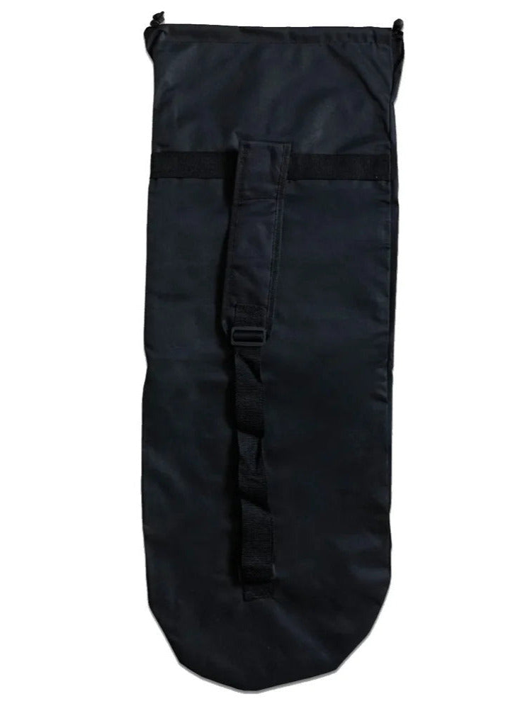 Black fabric carrying case or bag with straps and pockets.