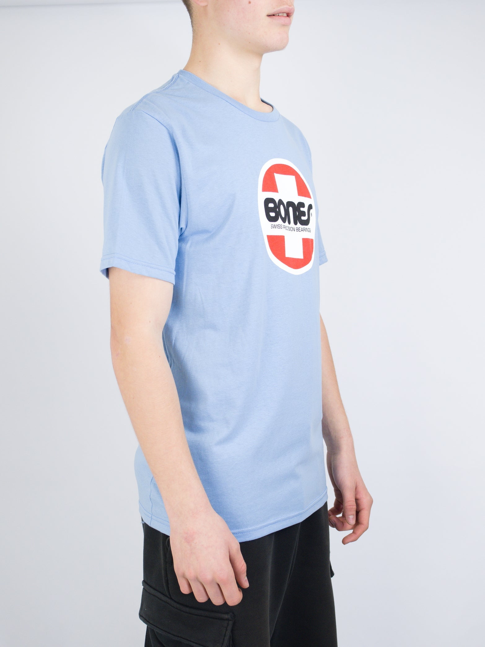 Bones - swiss logo tee - baby blue