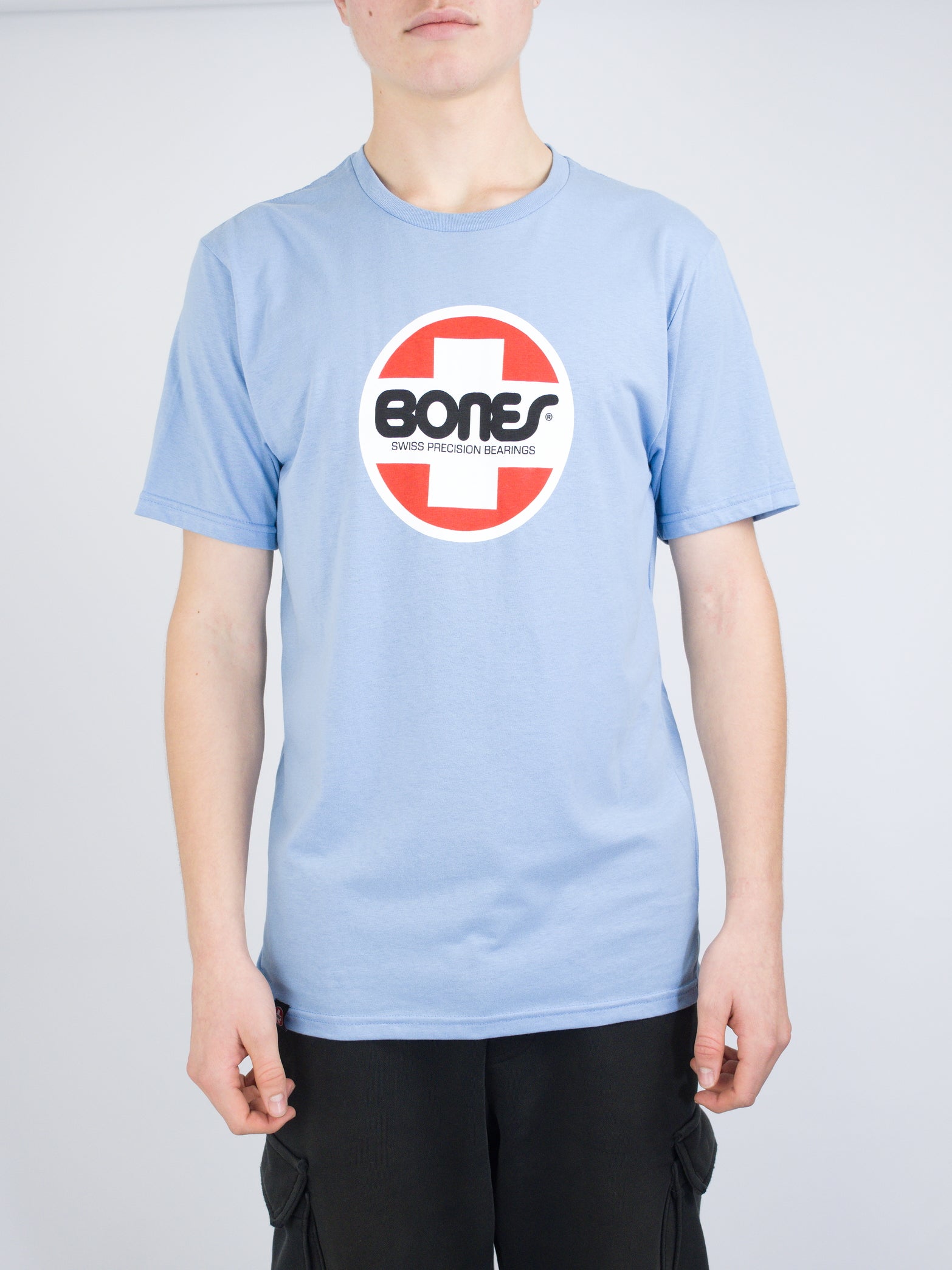 Bones - swiss logo tee - baby blue