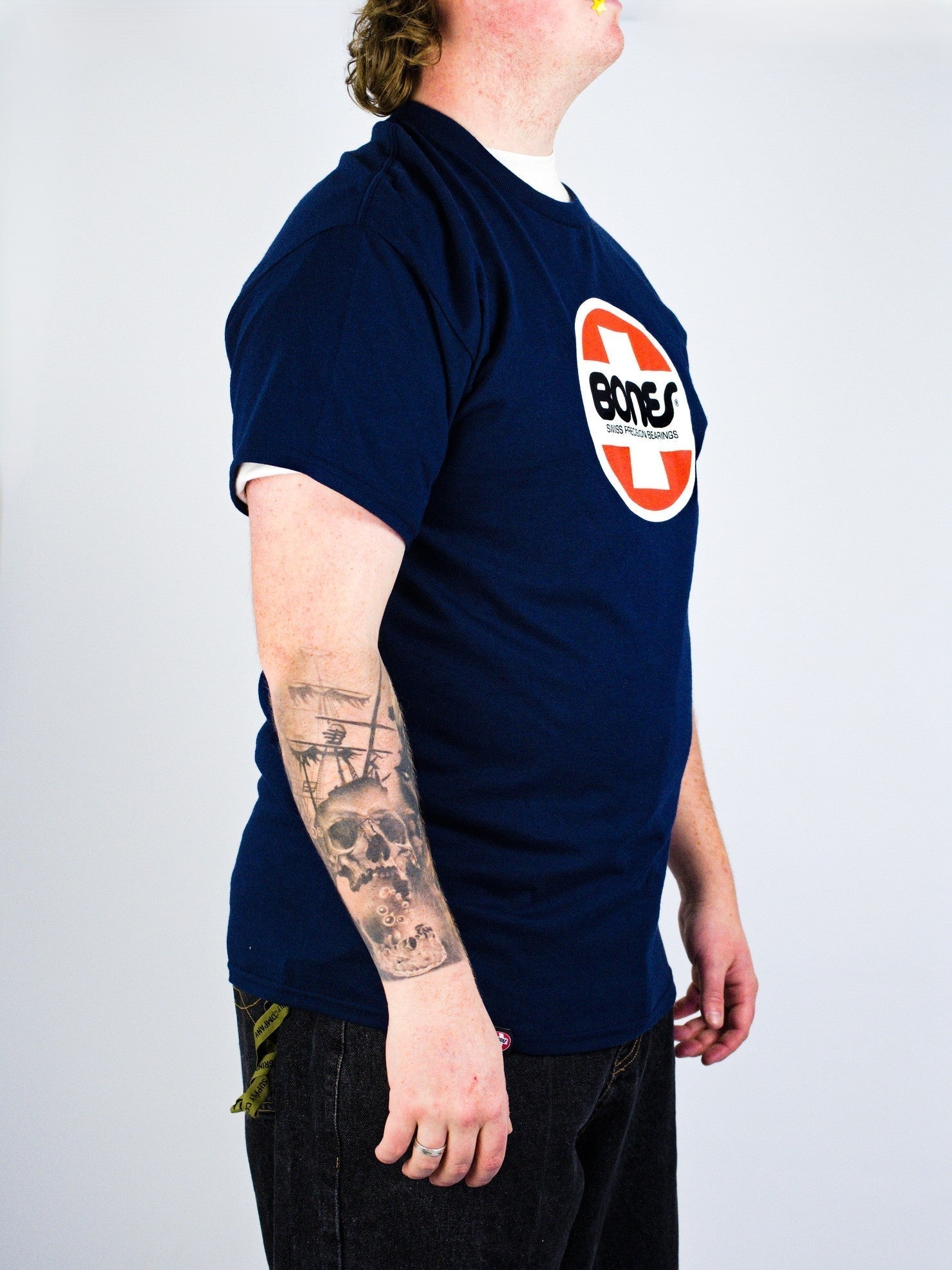 Bones - swiss logo tee - navy blue