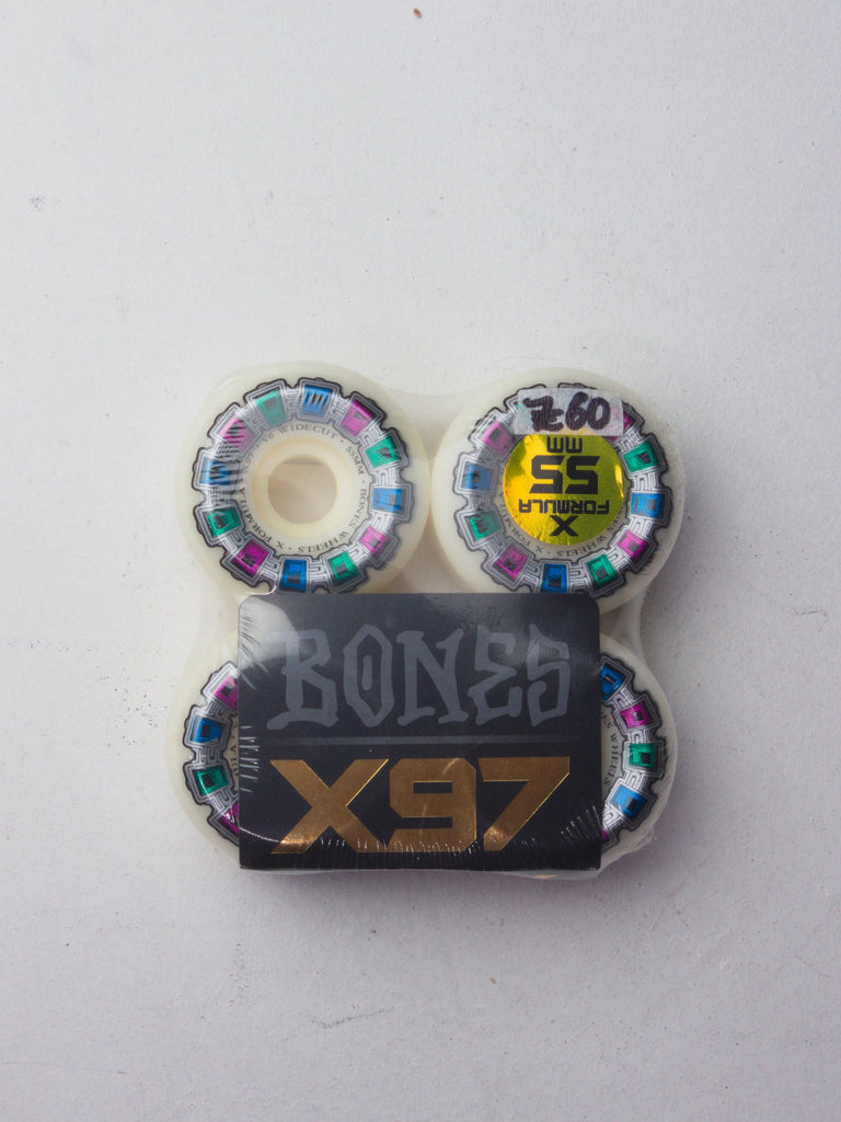 55mm bones wheels - x97 formula - dial of destiny v6 widecut 97a - 55mm - skateboard small parts grind supply company uk