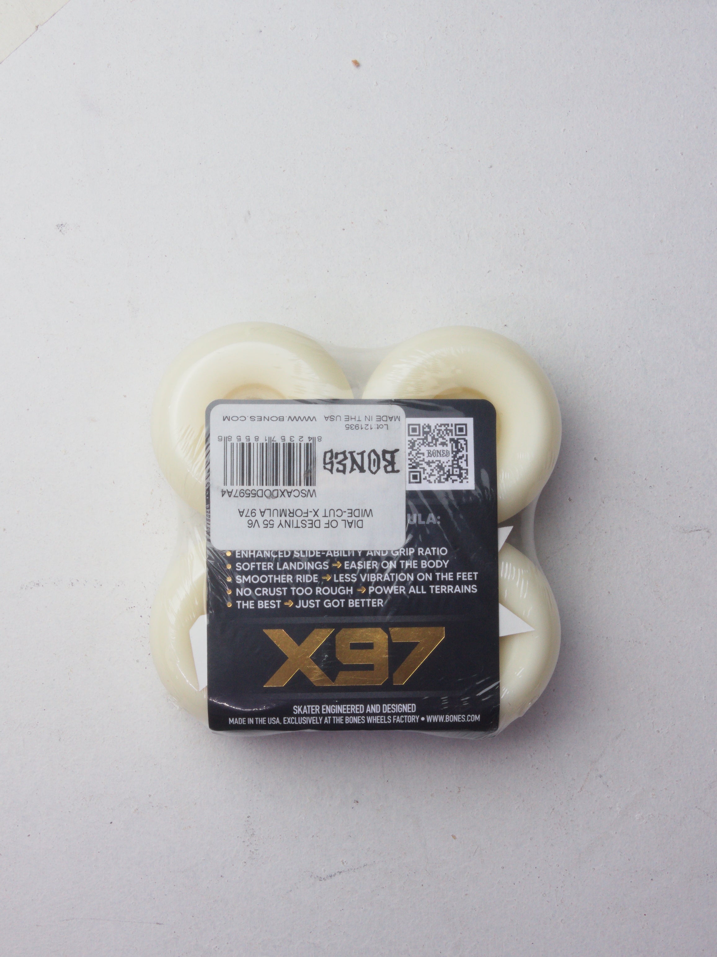 55mm bones wheels - x97 formula - dial of destiny v6 widecut 97a - 55mm - skateboard white skateboard wheels