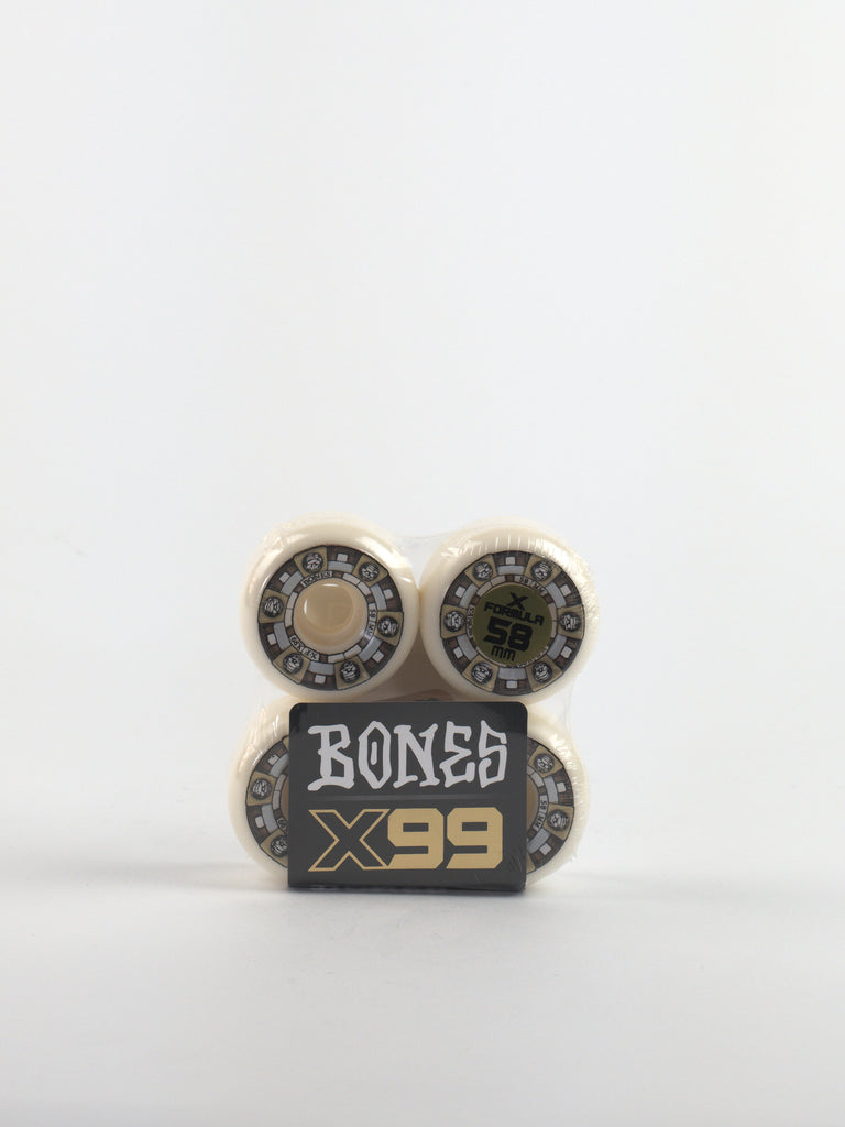 Set of Bones Wheels X99 Formula with visible bearings in Timeless Machine V5 Sidecut