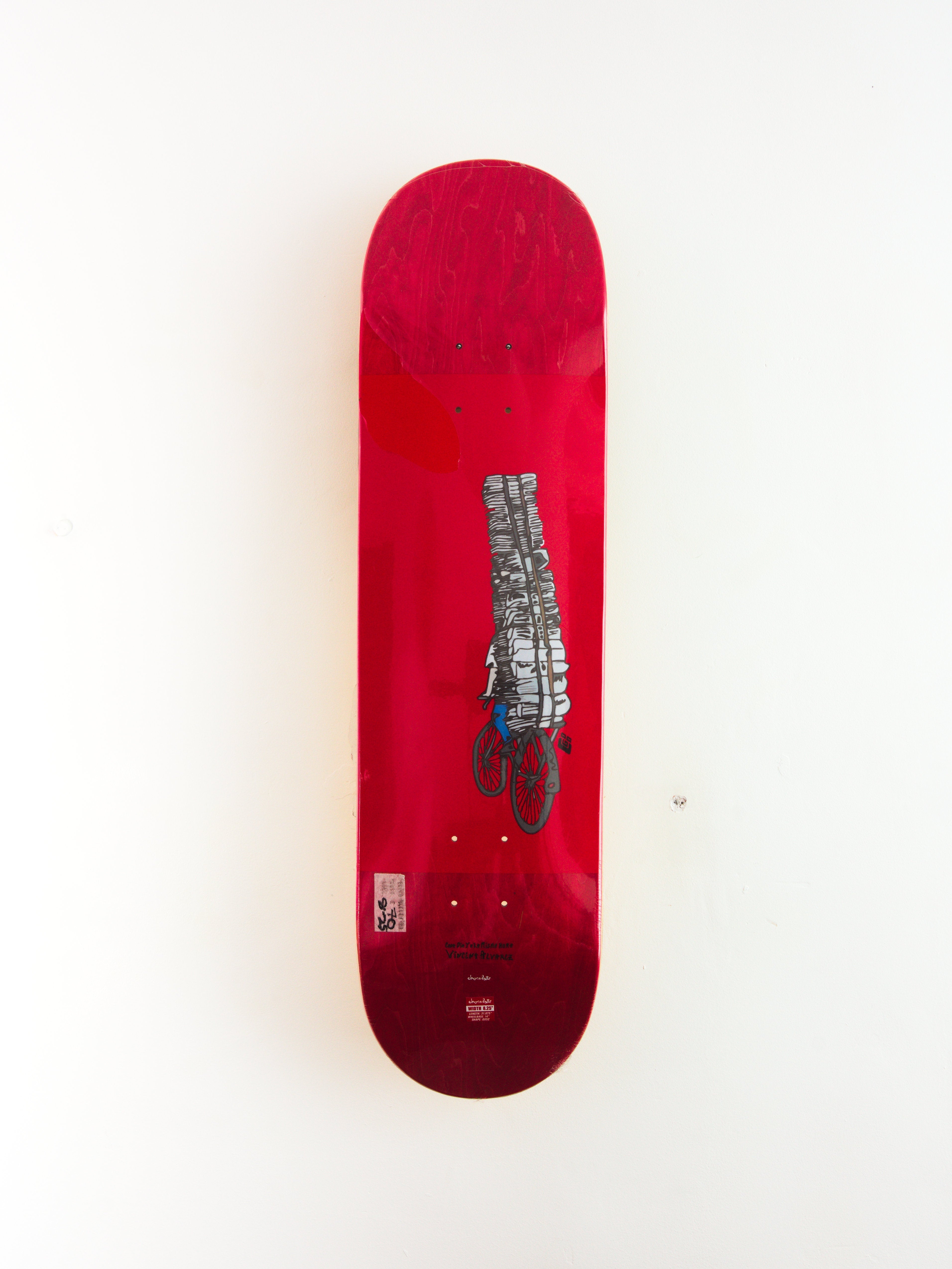 Chocolate skateboard - ’cada dia’ vincent alvarez deck - 8.25’’ red
