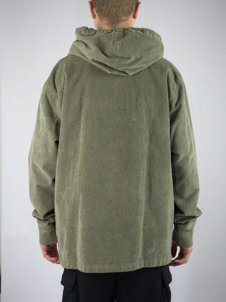 Dc shoes - belview quarter zip cordrouy pullover - deep lichen green hoodie grind supply company uk