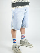 Dc shoes carpenter 22’’ denim shorts for men light wash blue