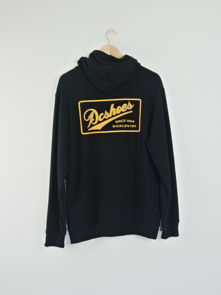 M dc shoes - classic zip through hoodie black - medium last one grind supply company uk