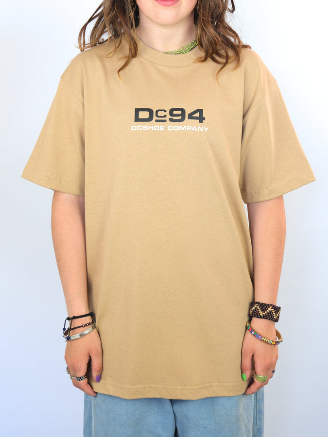 Beige Dc Shoes Compass T Shirt with De94 logo from an online skateboard shop