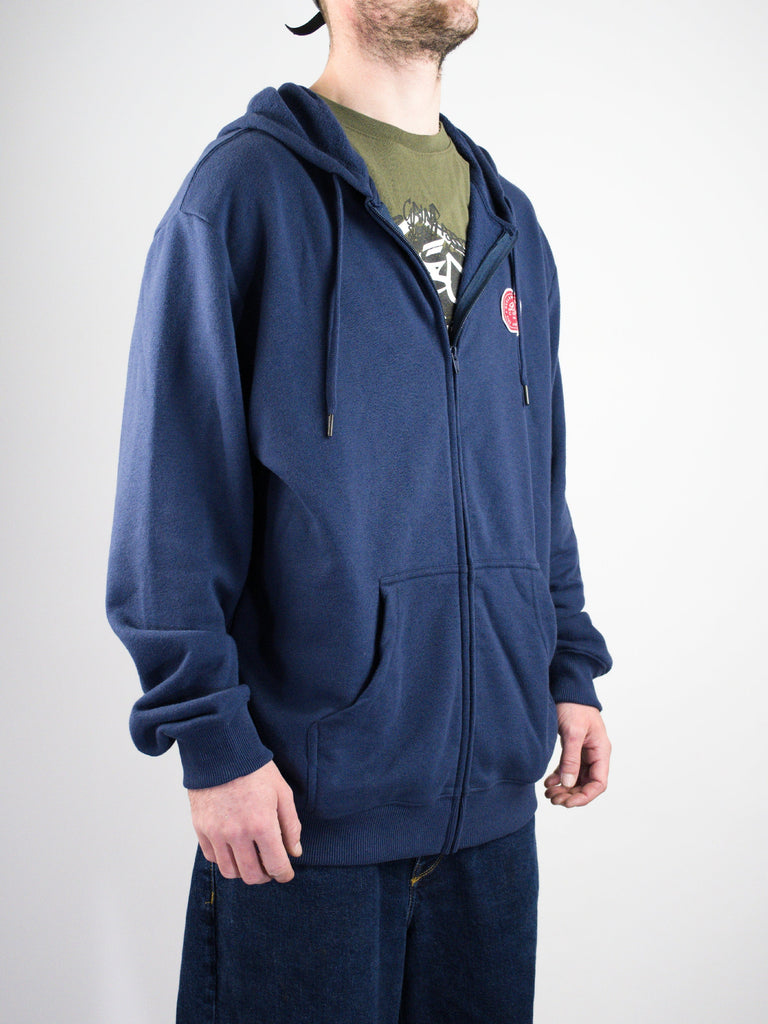 Navy blue zip-up hoodie with NBA logo.