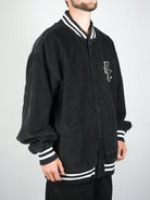 Xl dc shoes - maddux heavy knit bomber jacket - black white lonly