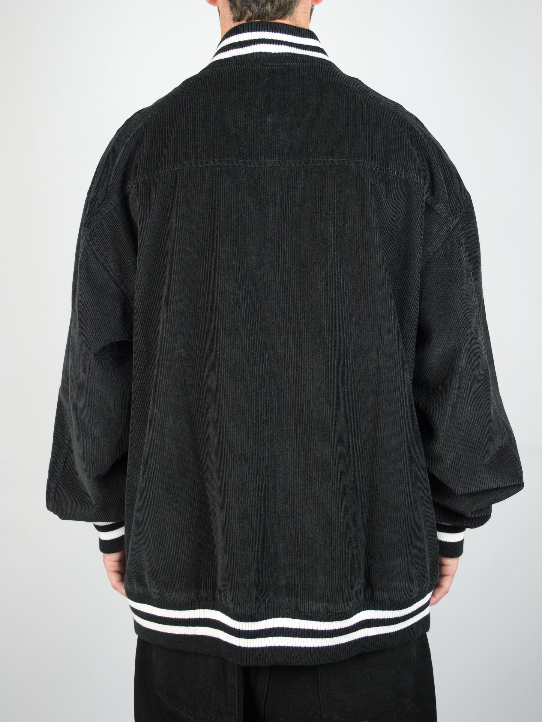 Xl dc shoes - maddux heavy knit bomber jacket - black white lonly