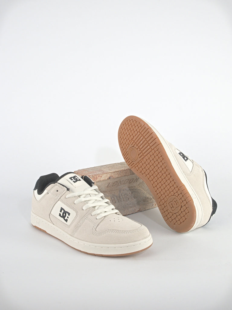 Off-white DC Shoes Manteca 4 with gum soles for online skateboard and footwear enthusiasts