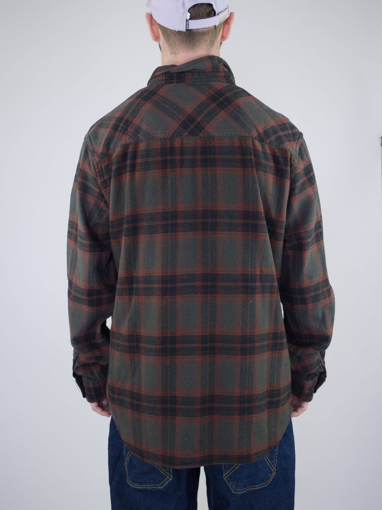 Dc shoes - marshal flannel shirt - heather grey / red shirts & tops grind supply company uk