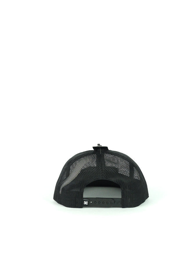 Black snapback - black cap with mesh back panel from Dc Shoes available at online skateboard shop