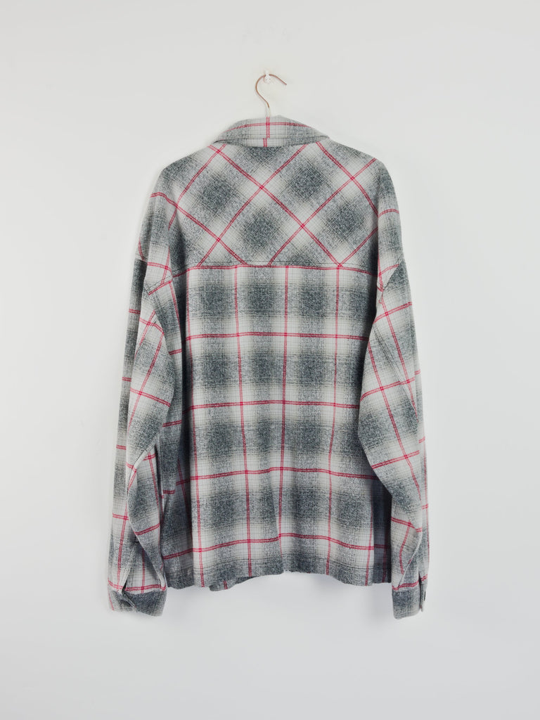 Xl dc shoes - mineral flannel zip through over shirt - heather grey / red last one xl shirts & tops grind supply company uk