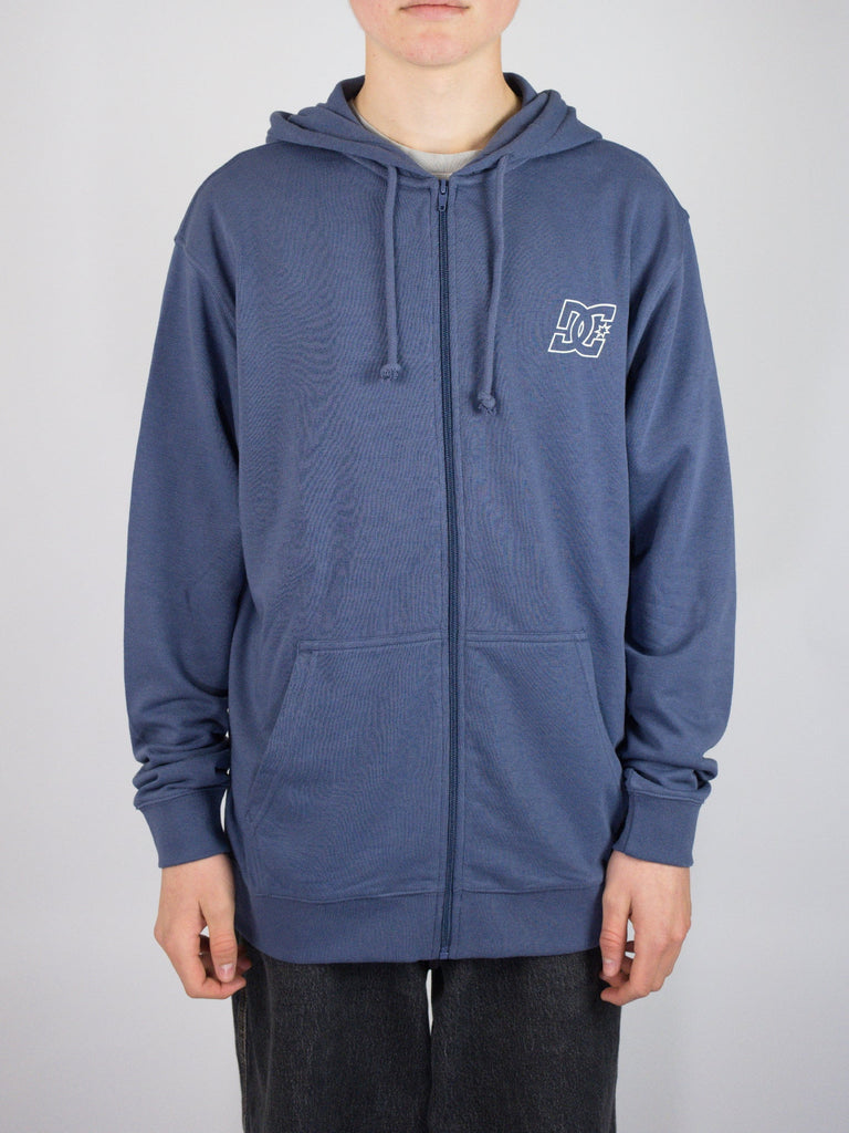 Dc shoes - pallet terry cloth zip through - vintage indigo hoodie grind supply company uk