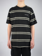 Xl dc shoes - portside stripe tee shirt - black white tan size only