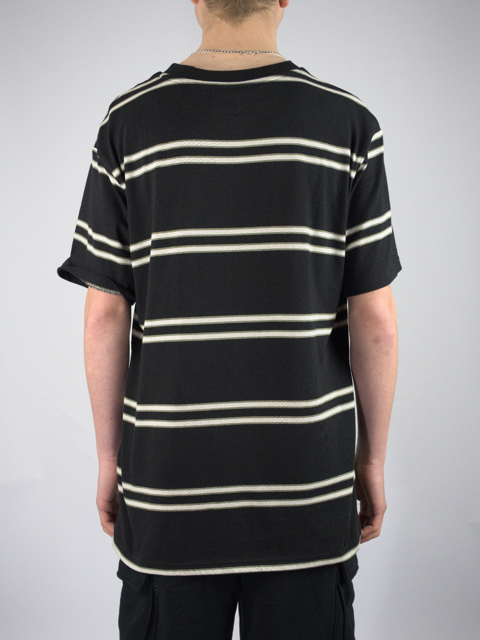 Dc shoes - portside stripe tee shirt - black white tan
